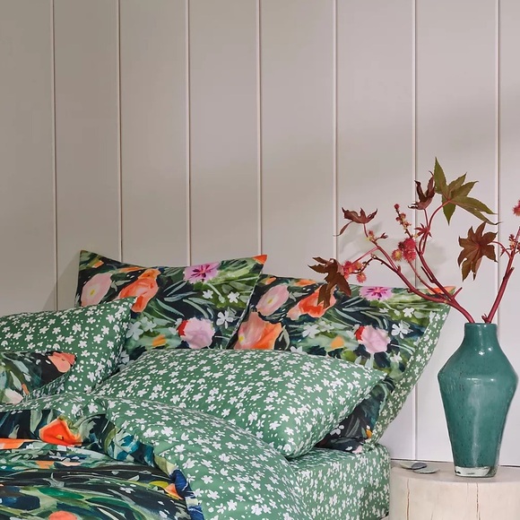 Anthropologie Organic Sateen Printed Pillowcases Set of 2 NWT - Picture 1 of 11